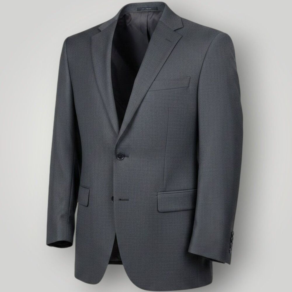 JOS A BANK Tailored Fit Mens Blazer Sport Coat Two Button Jacket 40L Gray Wool